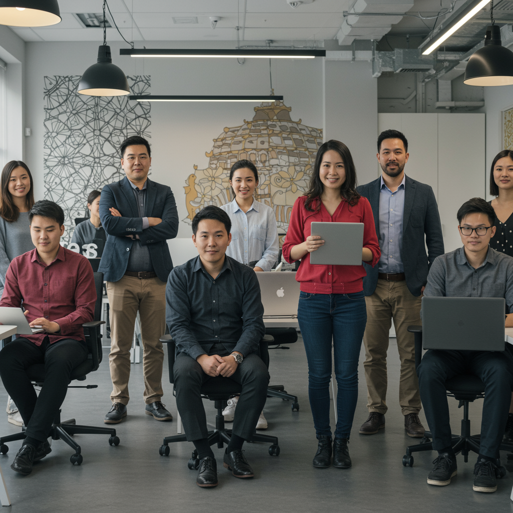 Diverse group of tech professionals